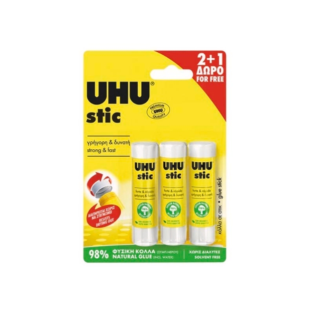 ΚΟΛΛΑ UHU STICK  8,2gr 3τεμ PROMO