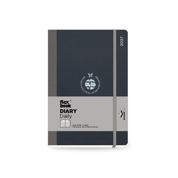 DIARY 894216 FLEX GLOBAL BLACK-GREY ΗΜΕΡΗΣΙΟ 14x20cm