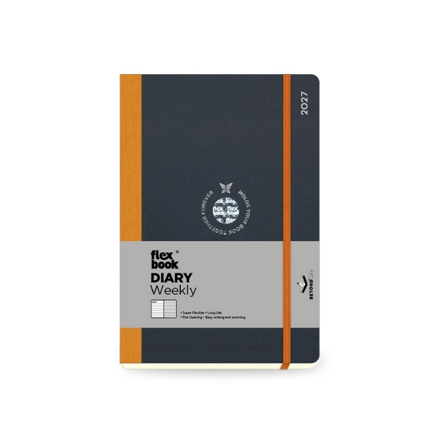 DIARY 896562 FLEX GLOBAL BLACK-ORANGE ΕΒΔΟΜΑΔΙΑΙΟ 14x20cm