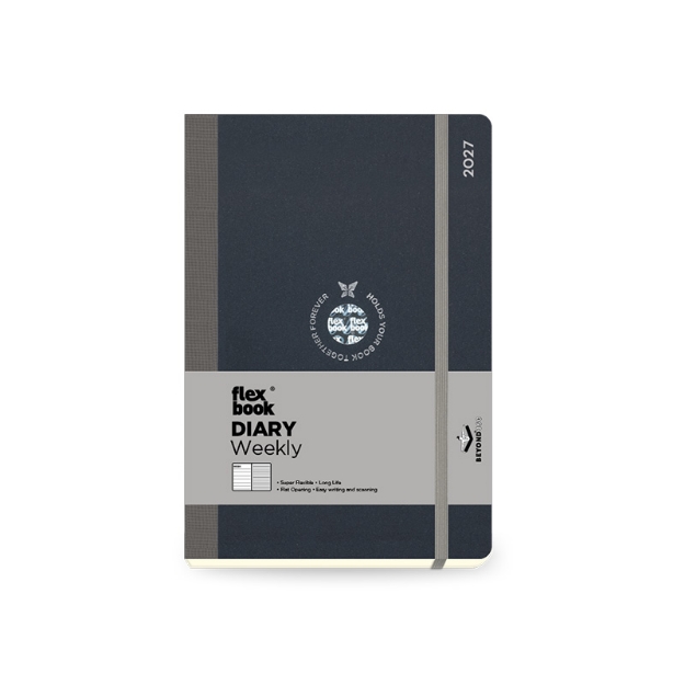 DIARY 896579 FLEX GLOBAL BLACK-GREY ΕΒΔΟΜΑΔΙΑΙΟ 14x20cm