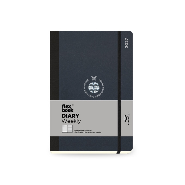 DIARY 896593 FLEX GLOBAL BLACK-BLACK ΕΒΔΟΜΑΔΙΑΙΟ 14x20cm