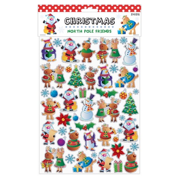 ΑΥΤΟΚΟΛΛΗΤΑ STICKERS 24126 XMAS POLE FRIENDS 26X19cm