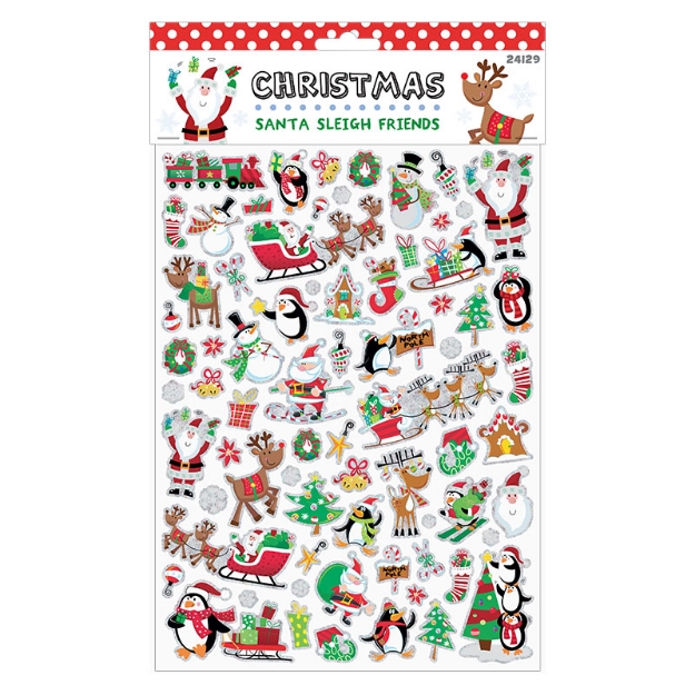 ΑΥΤΟΚΟΛΛΗΤΑ STICKERS 24129 XMAS SANTA SLEIGH 26x19cm
