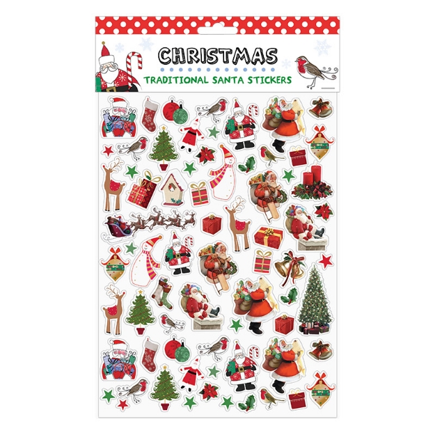 ΑΥΤΟΚΟΛΛΗΤΑ STICKERS 24191 XMAS TRADITIONAL SANTA 26X19cm