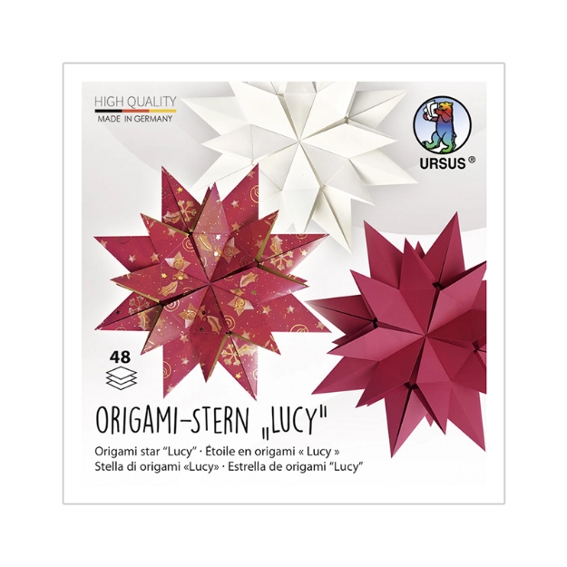 ΧΑΡΤΙ URSUS 15x15/80gr ORIGAMI STARS "LUCY" RED