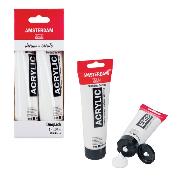 ΑΚΡΥΛ.TALENS AMSTERDAΜ 2X120ml DUO 105 TITANIUM WHITE